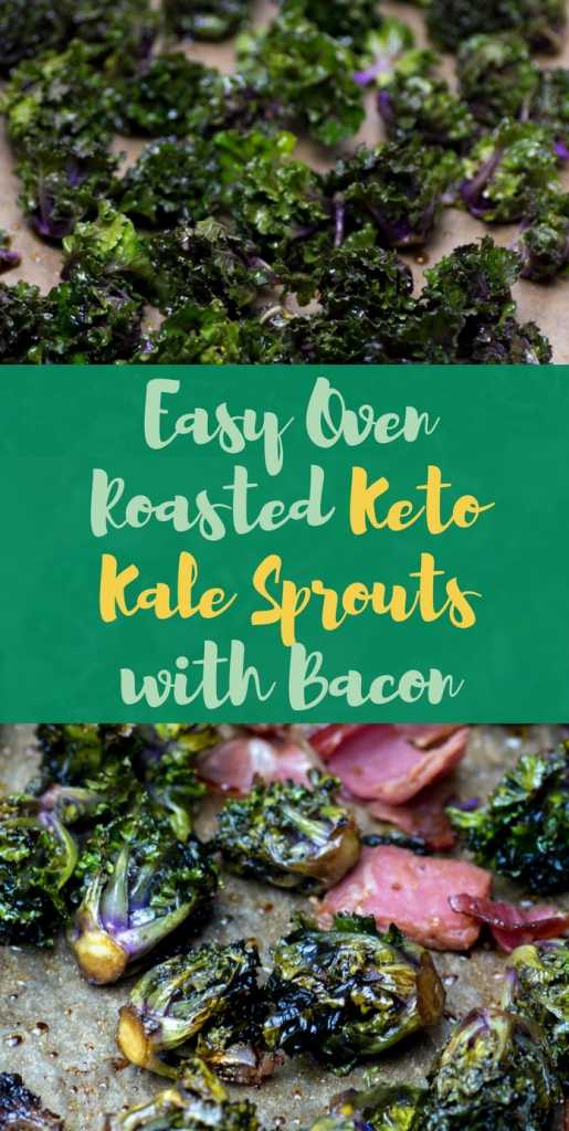Easy Oven Roasted Keto Kale Sprouts with Bacon - Low Carb Spark
