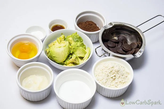 ingredients for keto avocado brownies