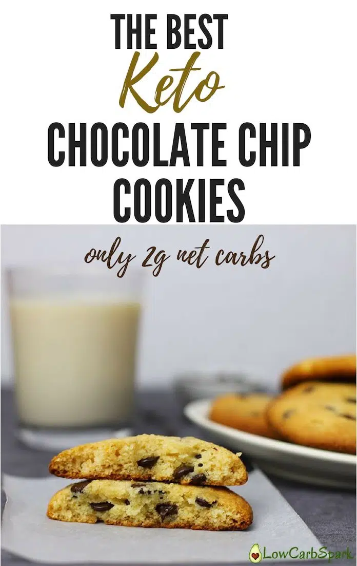 Low carb cookies are the perfect treat to have on a ketogenic diet. These are the ideal keto dessert to have on hand for busy days because they are high in fat and the dark chocolate chips are a perfect addition to the overall sweetness. These are also gluten free and sugar free cookies!