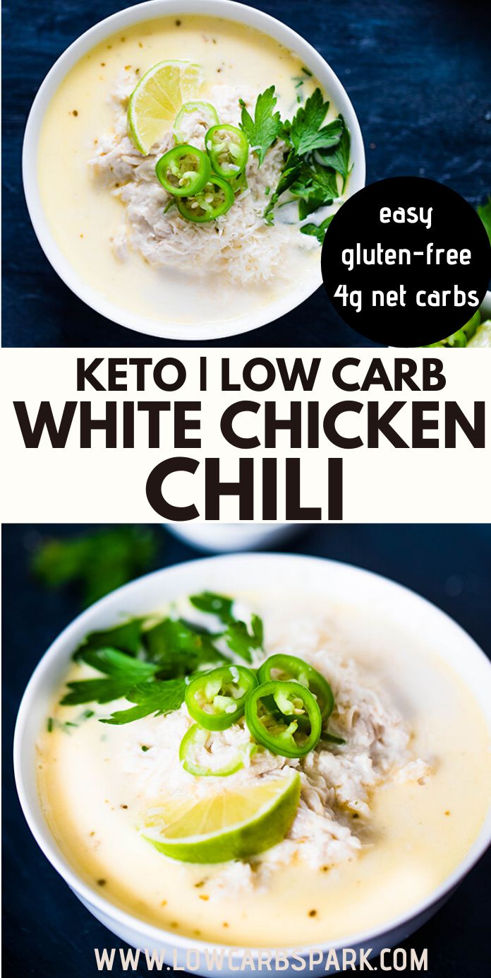 Creamy White Chicken Chili Recipe - Low Carb Spark