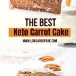 This is truly the best low carb keto carrot cake recipe. It’s super easy to make a sugar-free carrot cake that’s moist, delicious and topped with a creamy cream cheese frosting. You’ll need only wholesome ingredients to make this gluten-free and sugar-free carrot cake with coconut flour cake layers.