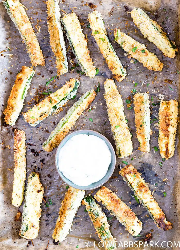 zucchini fries with parmesan lowcarbspark