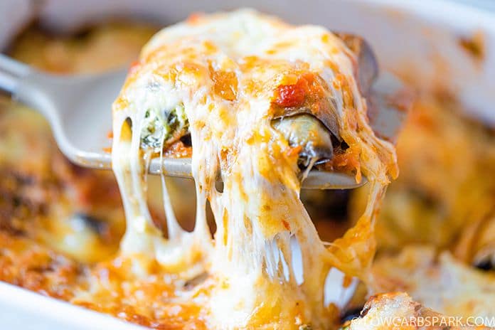 Eggplant Rollatini with Creamy Spinach Cheese Filling - Low Carb Spark