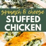 This stuffed chicken breast is packed with delicious spinach and creamy garlic filling. The perfect comfort food for the whole family. It's super easy to make this stuffed chicken breast with spinach, mozzarella, cream cheese, parmesan, and lots of flavorful spices.