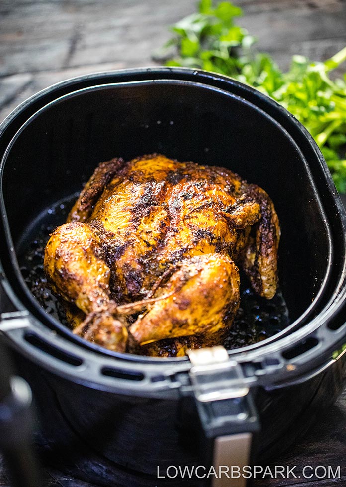 This AMAZING Air Fryer Whole Chicken recipe is so easy, and the result is incredible - juicy with irresistible crispy and tasty skin. With just a few ingredients and minimal preparation, you can enjoy perfectly cooked rotisserie chicken in under one hour.