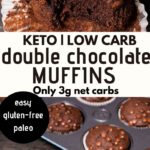 keto low carb double chocolate muffins