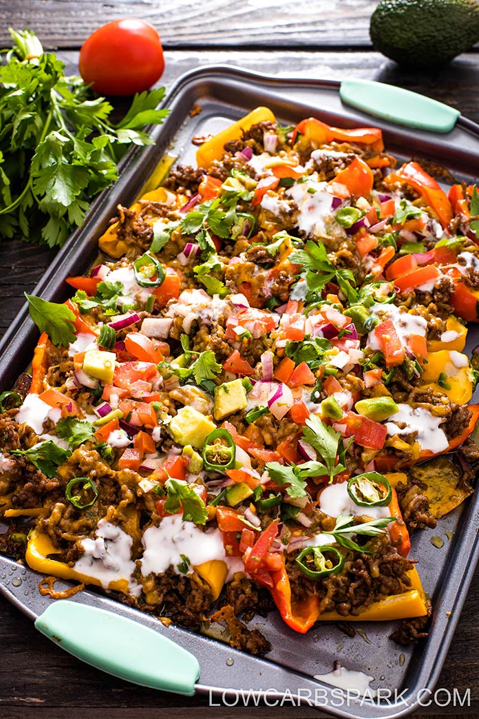Low Carb Nachos with Mini Peppers - 6g Carbs - Low Carb Spark
