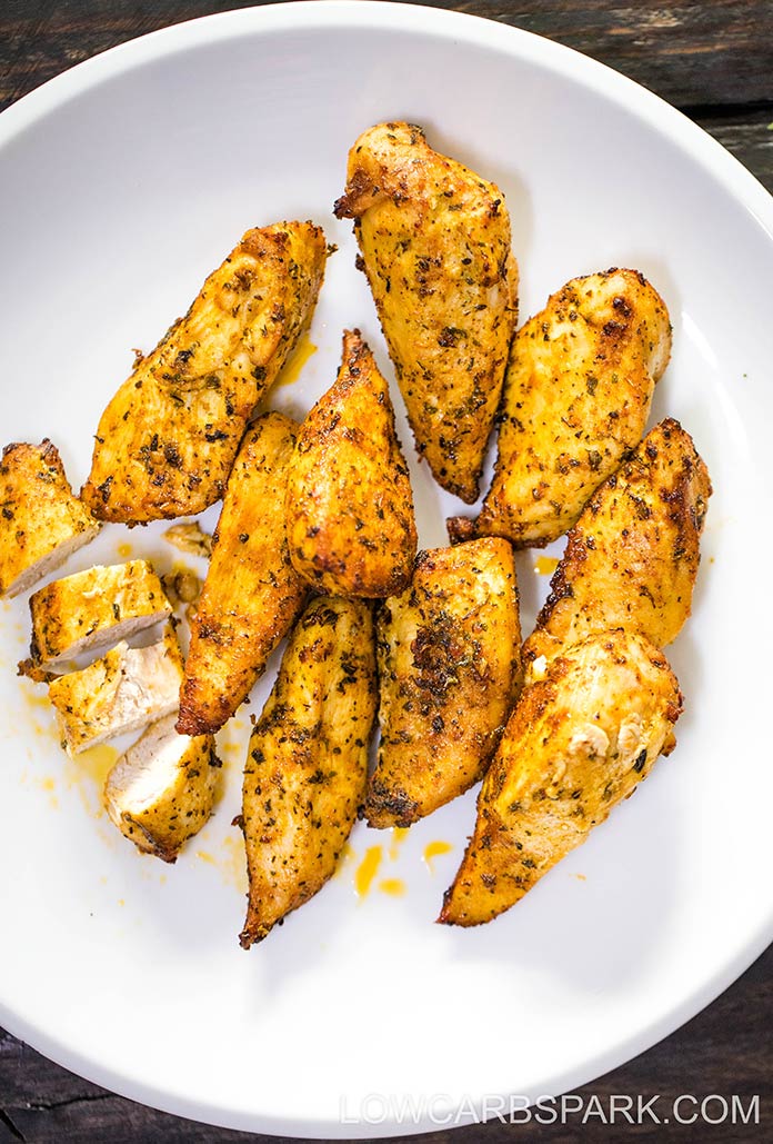 These Air Fryer Naked Chicken Tenders are wonderfully juicy, coated with a delicious chicken seasoning, and cooked to perfection. It's super simple, quick, and incredibly delicious! This is great for anyone on a keto, low-carb, or paleo diet.