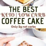 This Keto Coffee Cake is buttery, moist, low carb cake, perfect for breakfast, or for a quick treat with coffee. This fabulous cinnamon coffee cake bread has the excellent taste, sweetness, it's gluten-free, grain-free, and also sugar-free.