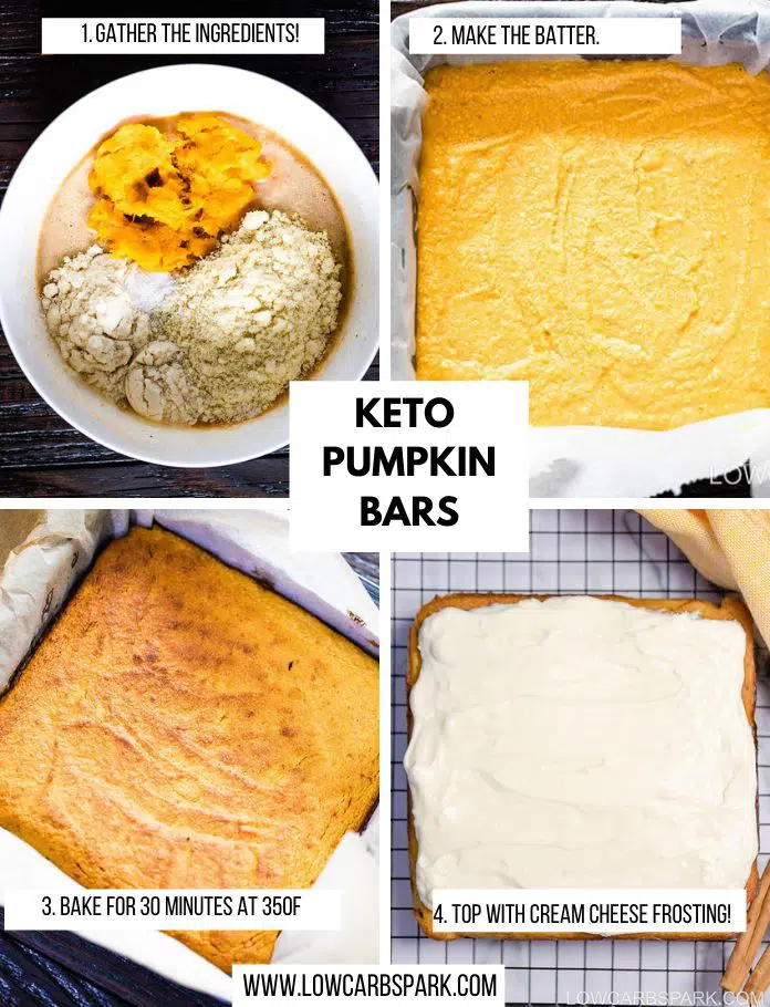 Make keto pumpkin bars recipe steps
