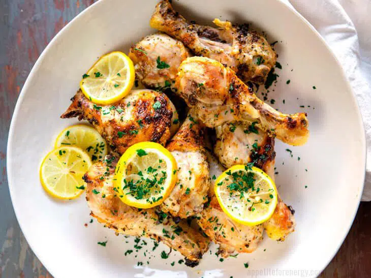 30 Minute Herb Roasted Chicken Drumsticks with lemon