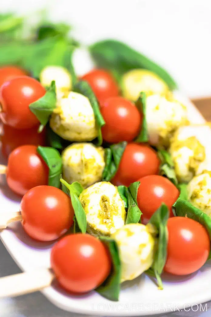 quick and easy basil pesto skewers