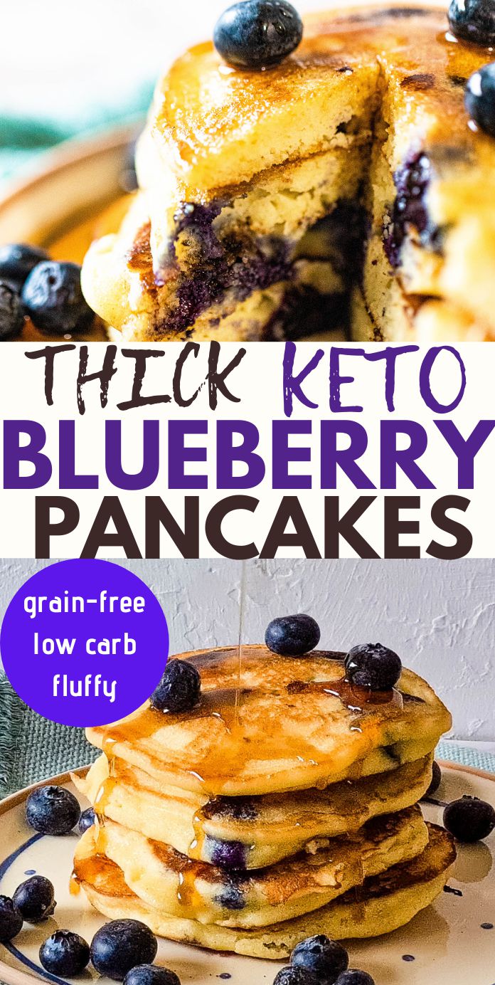 Fluffiest Keto Blueberry Pancakes with Almond Flour