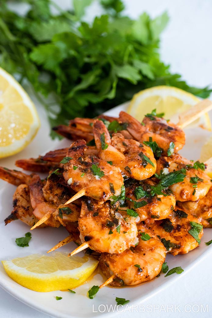 20 Minute Grilled Shrimp Skewers - Low Carb Spark