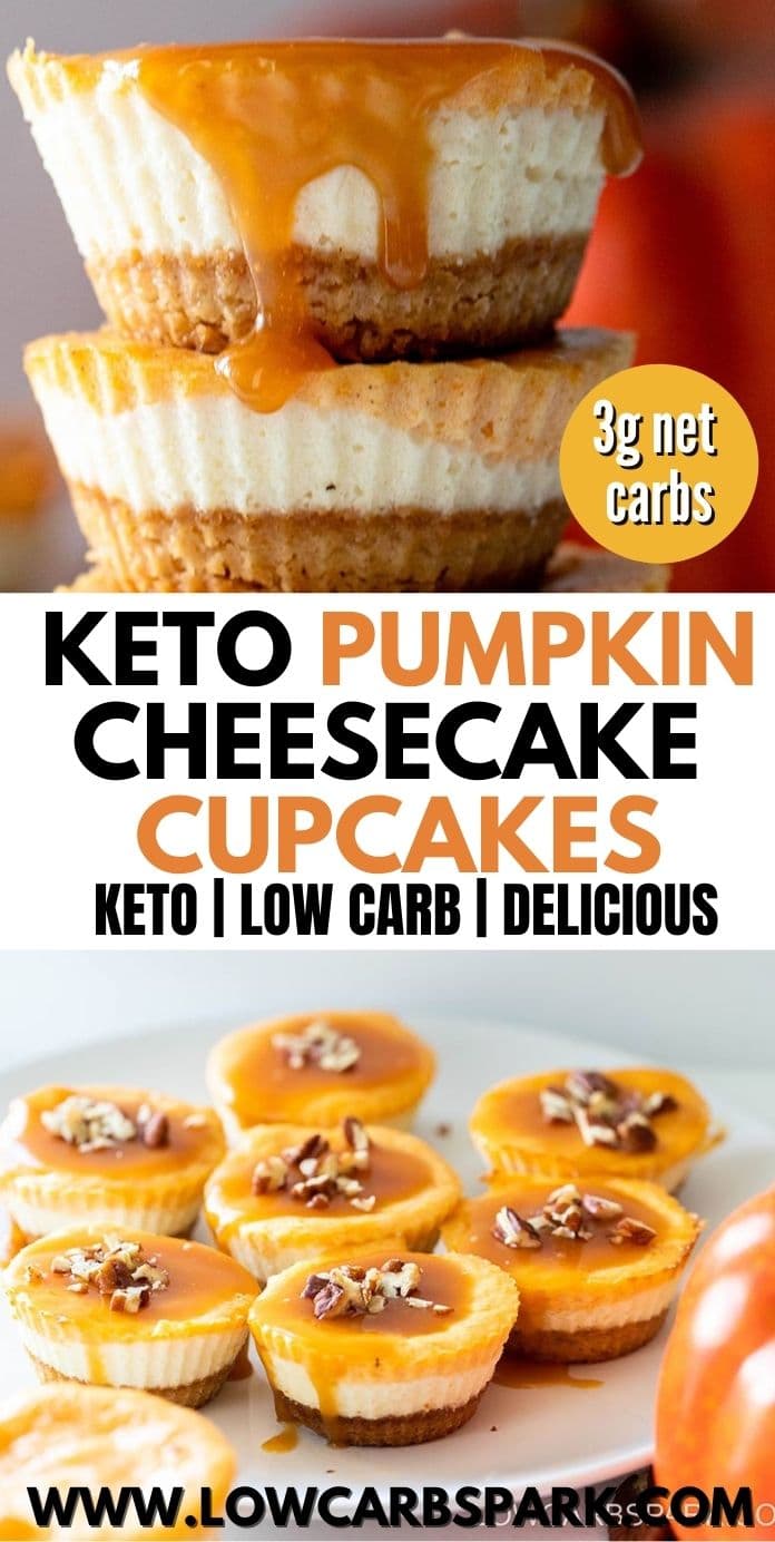 Keto Pumpkin Cheesecake Cupcakes - Low Carb Spark