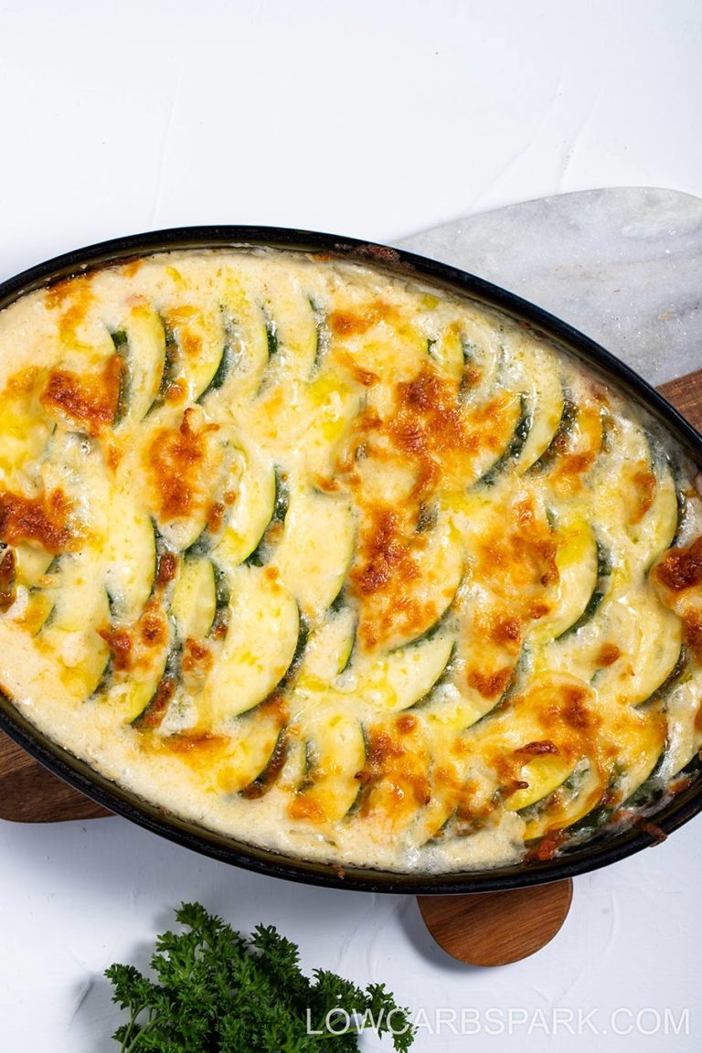 Best Zucchini Casserole - Super Creamy and Cheesy - Low Carb Spark