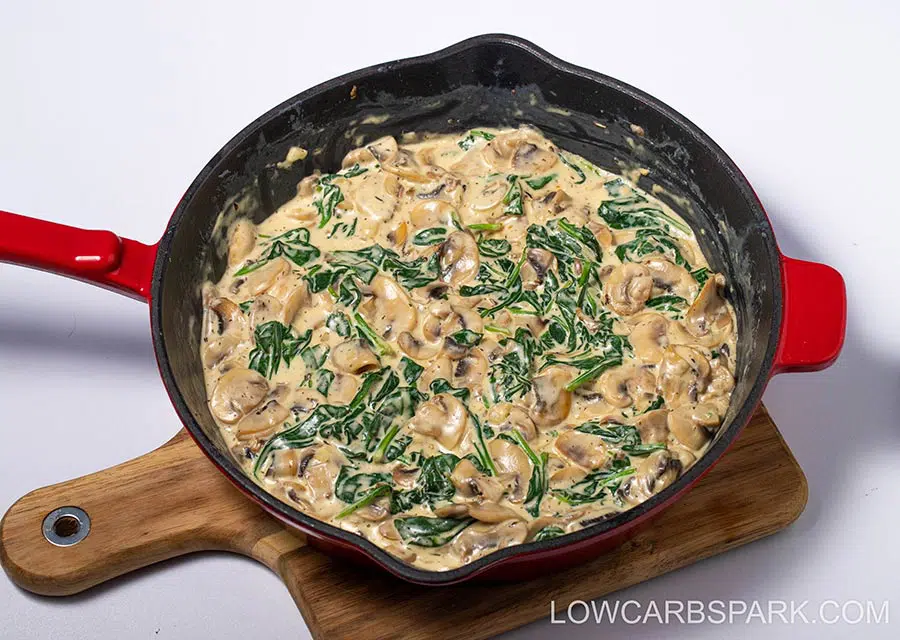 favorite creamed mushrooms and spinach sauce