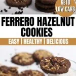 These decadent Keto Hazelnut Cookies are made with hazelnut flour, hazelnut butter, cocoa powder, and dark chocolate chips for truly delicious gluten-free cookies. Enjoy incredibly chocolatey cookies that are loaded with melty chocolate and crunchy hazelnuts. Plus they have only 3g net carbs each and are also grain-free and paleo.