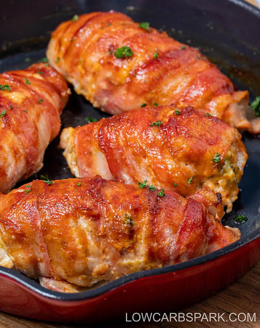 crispy bacon stuffed chicken breast