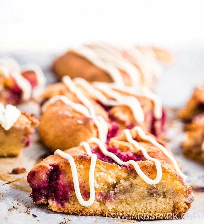 keto breakfast scones with raspberries