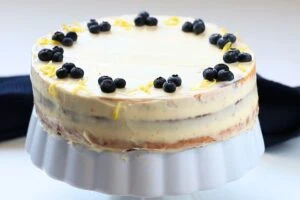 how to make Keto Lemon Blueberry Cake 14