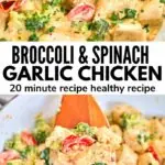 broccoli and spinach garlic chicken pinterest image