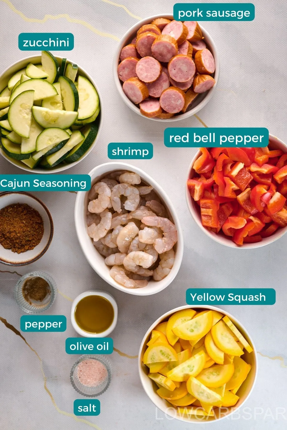 Cajun Shrimp And Sausage Vegetable Foil Packets Ingredients