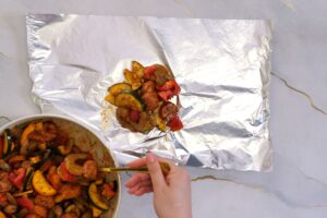 how to make Cajun Shrimp Foil Packets10