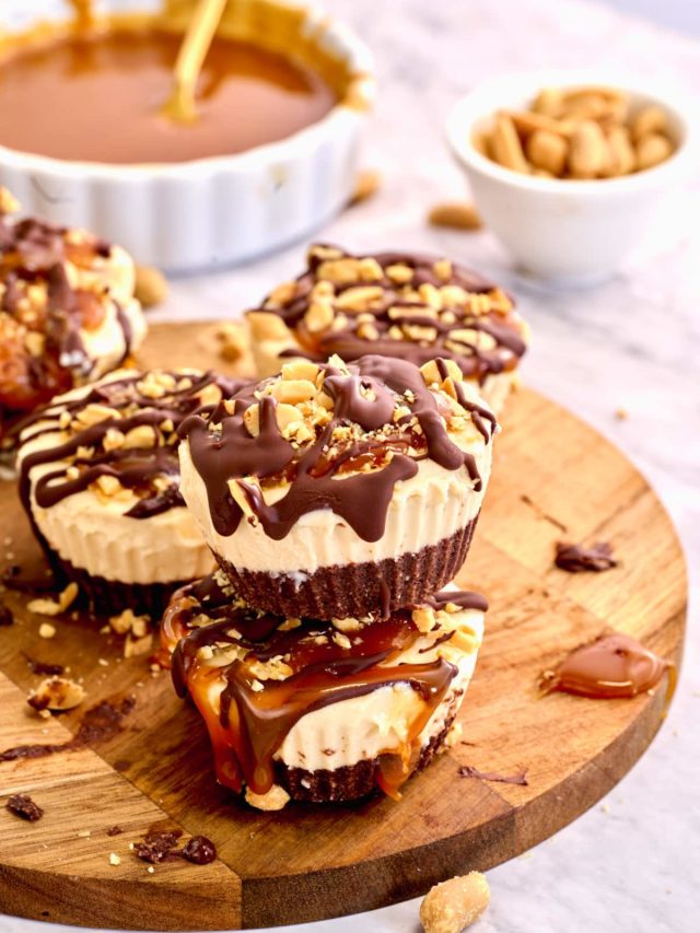 Keto Mini Snickers Cheesecake - All Day I Dream About Food
