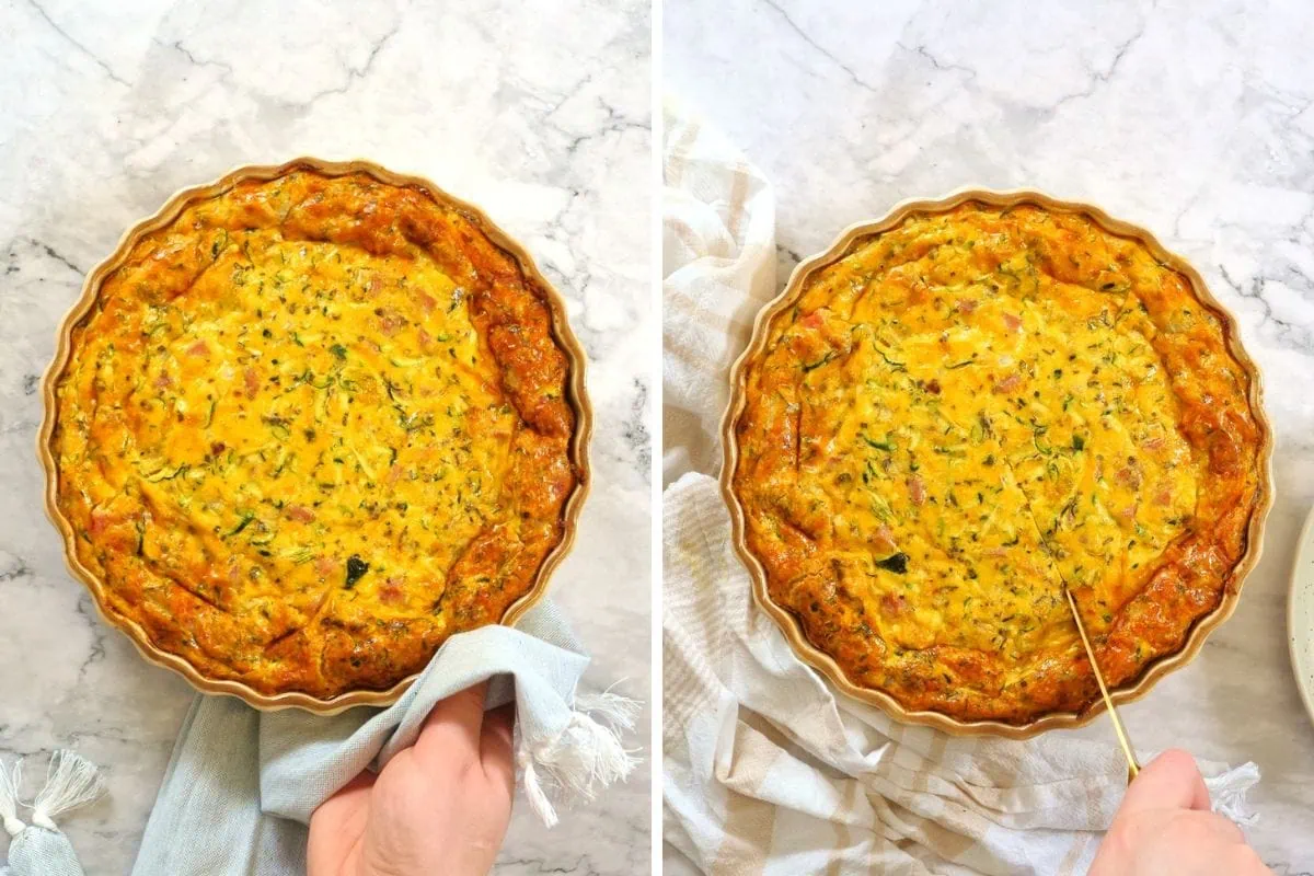 how to make Crustless Ham and Cheese Quiche9