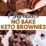 4 Ingredients No Bake Keto Brownies