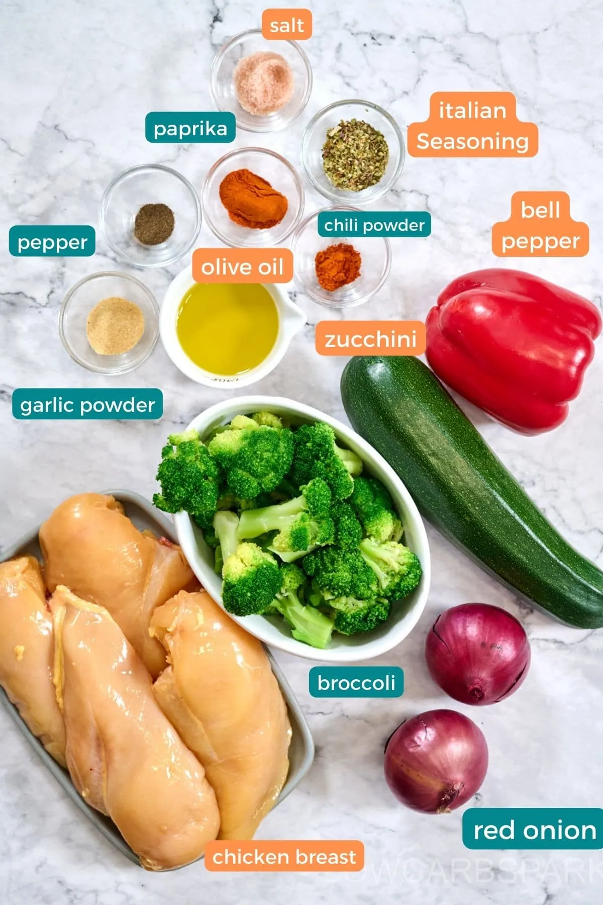 Healthy Air Fryer Chicken And Veggies Ingredients