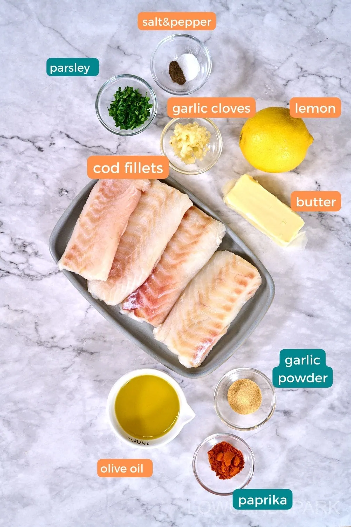 Lemon Butter Pan Seared Cod Ingredients