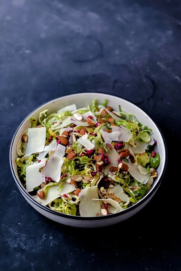 Keto Brussels Sprouts Salad Shaved Parmesan