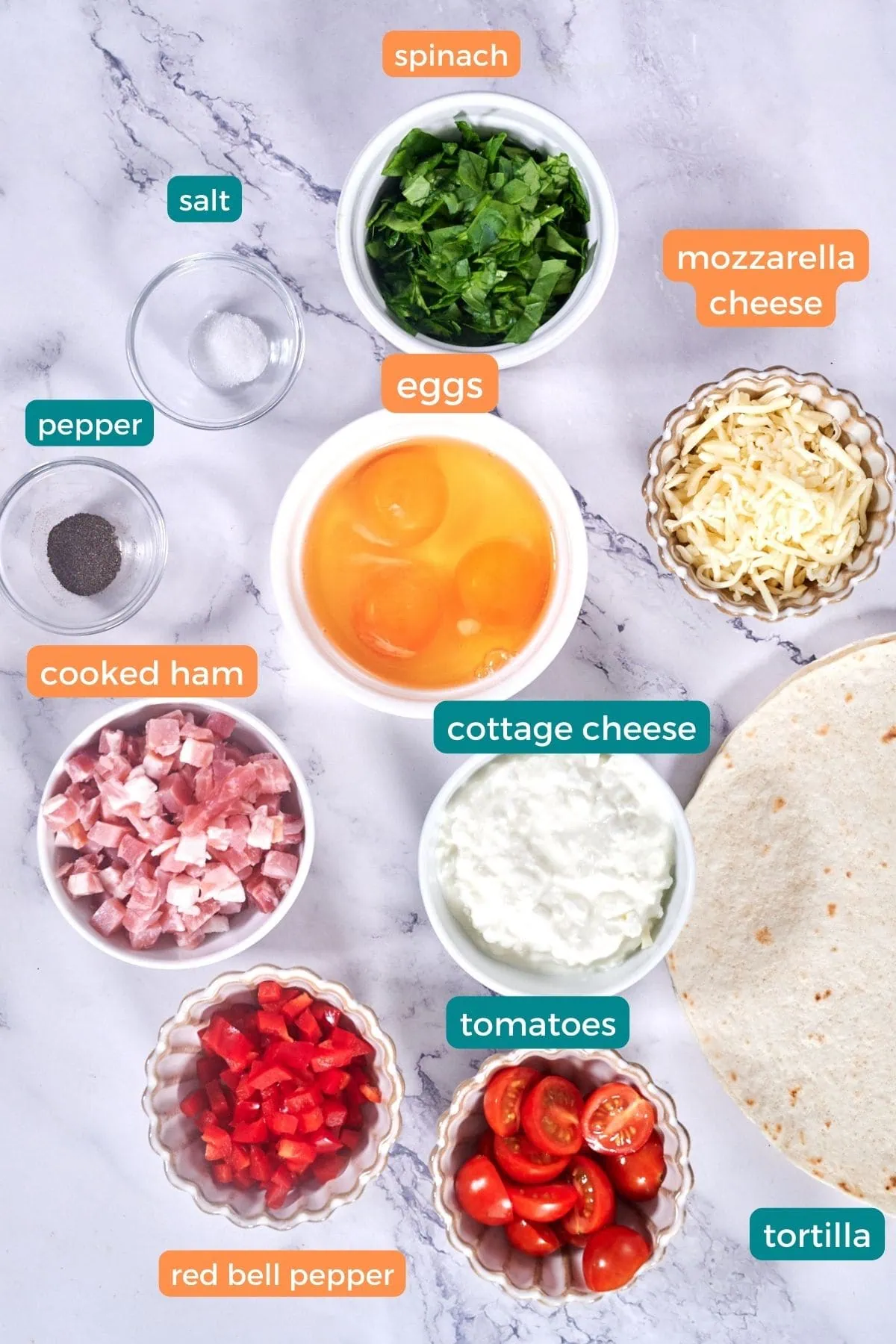 Baked Egg Tortilla Ingredients