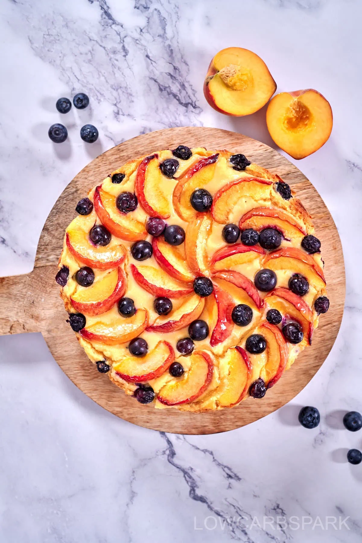 Flourless Peach Blueberry Cake