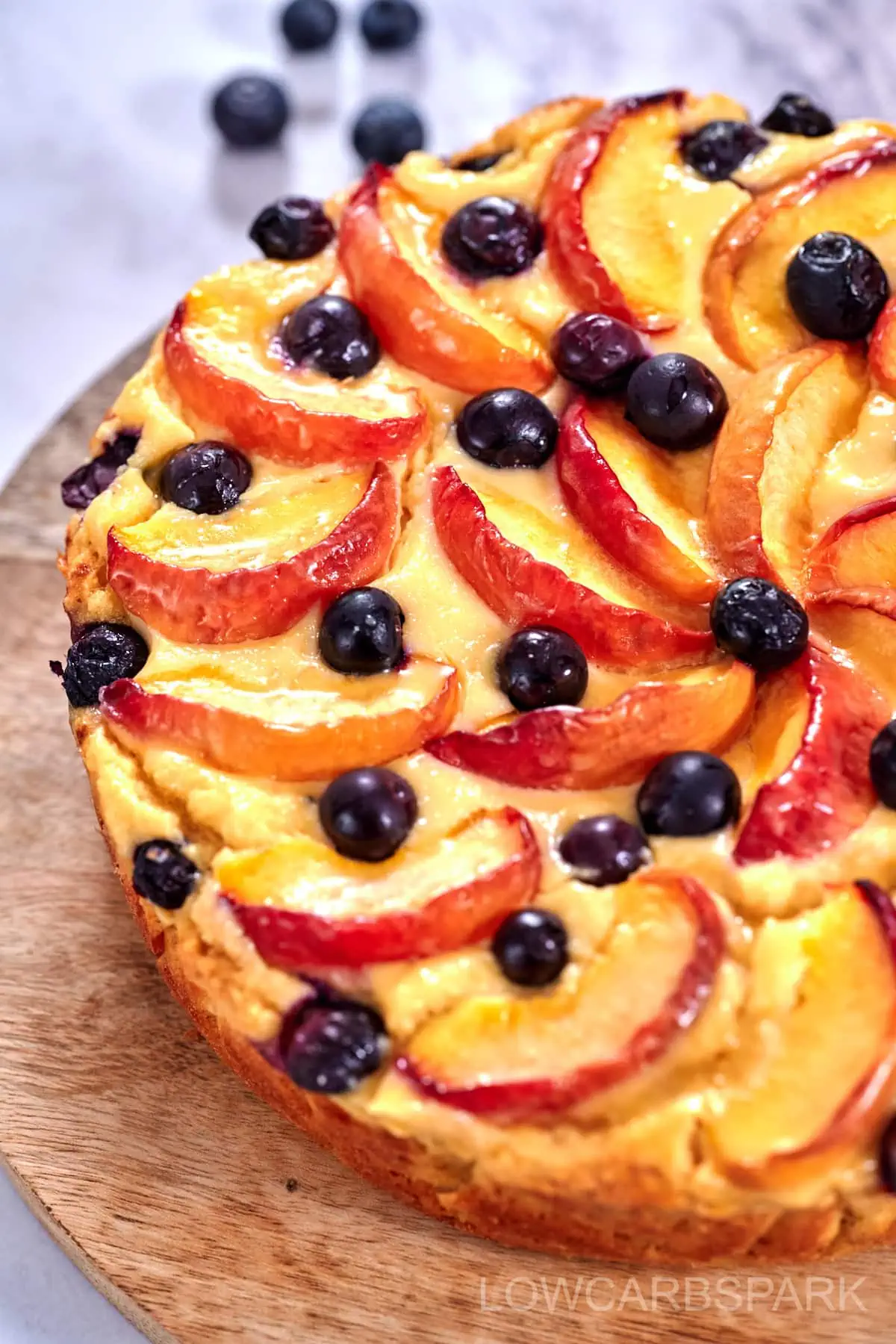 Flourless Peach Blueberry Cake