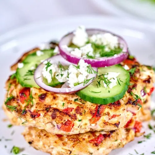 Healthy Ground Chicken Greek Burgers