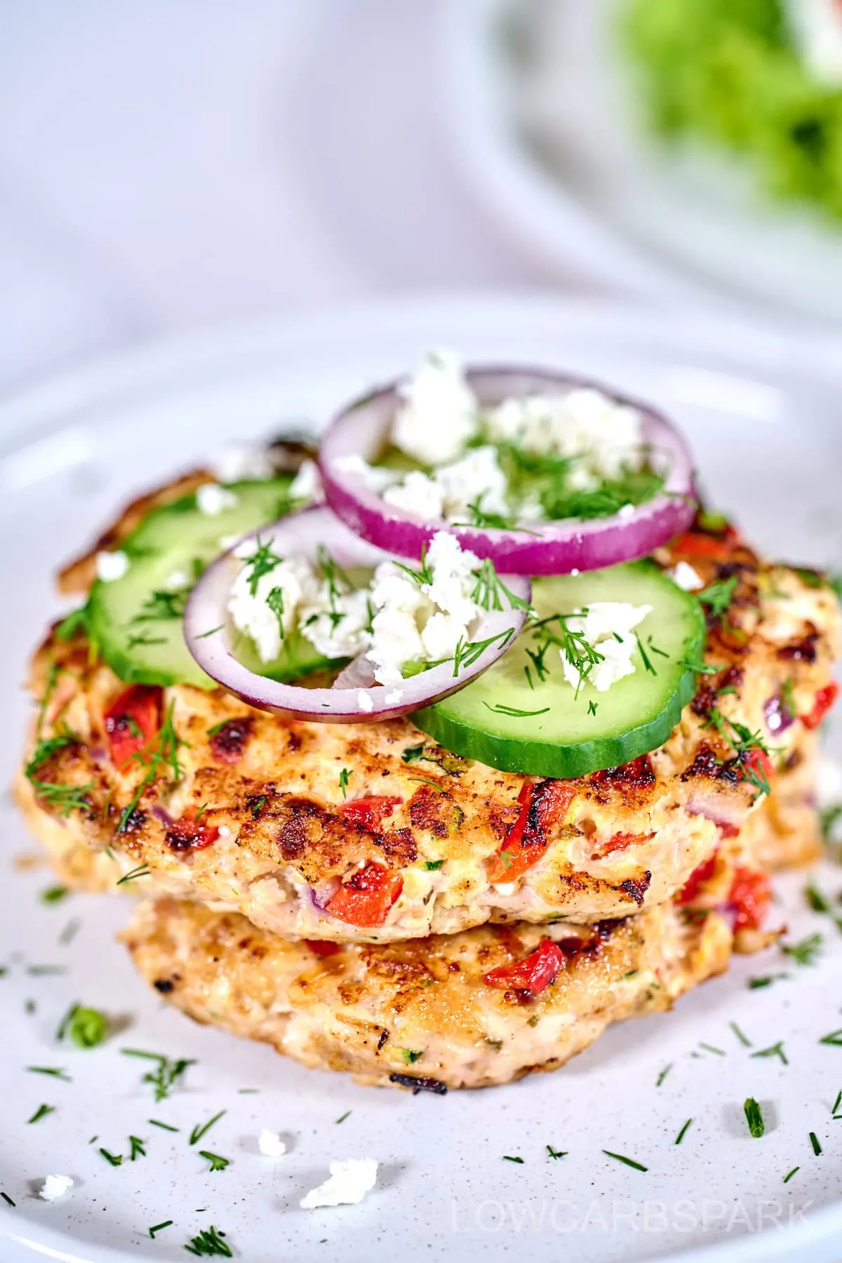 Healthy Ground Chicken Greek Burgers