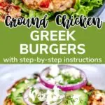 Healthy Ground Chicken Greek Burgers 4