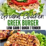 Healthy Greek Chicken Burgers - Low Carb Spark