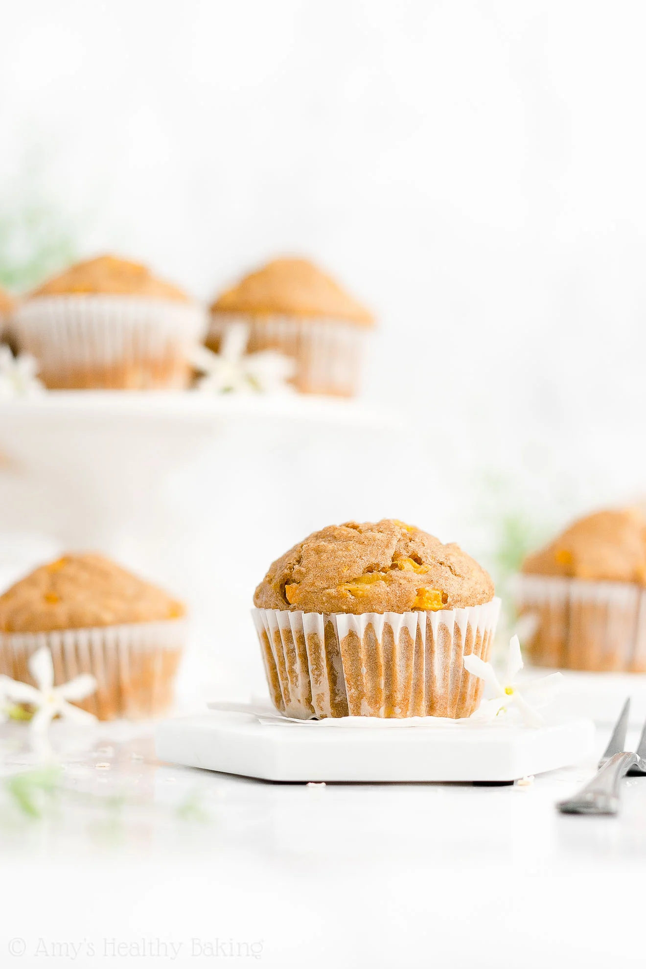 Healthy Peach Oatmeal Muffins