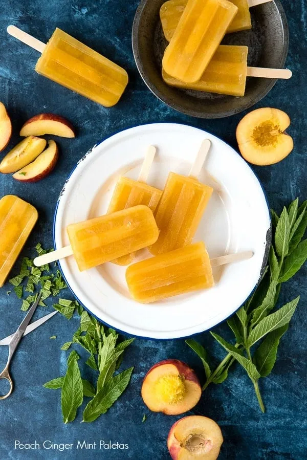 Peach Ginger Mint Paletas