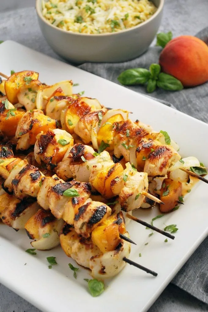 Savory Peach Chicken Kabobs