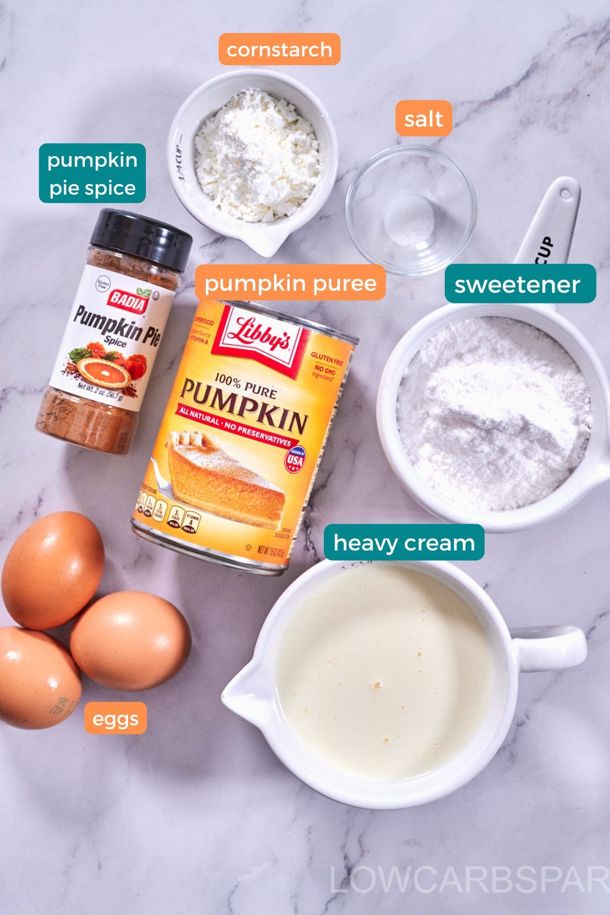 Crustless Pumpkin Pie Ingredients